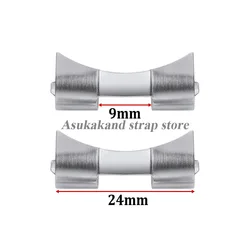 Enhanced Stainless Steel Watch Band Connector with Curved End Link - Multiple Sizes (9 - 24mm)