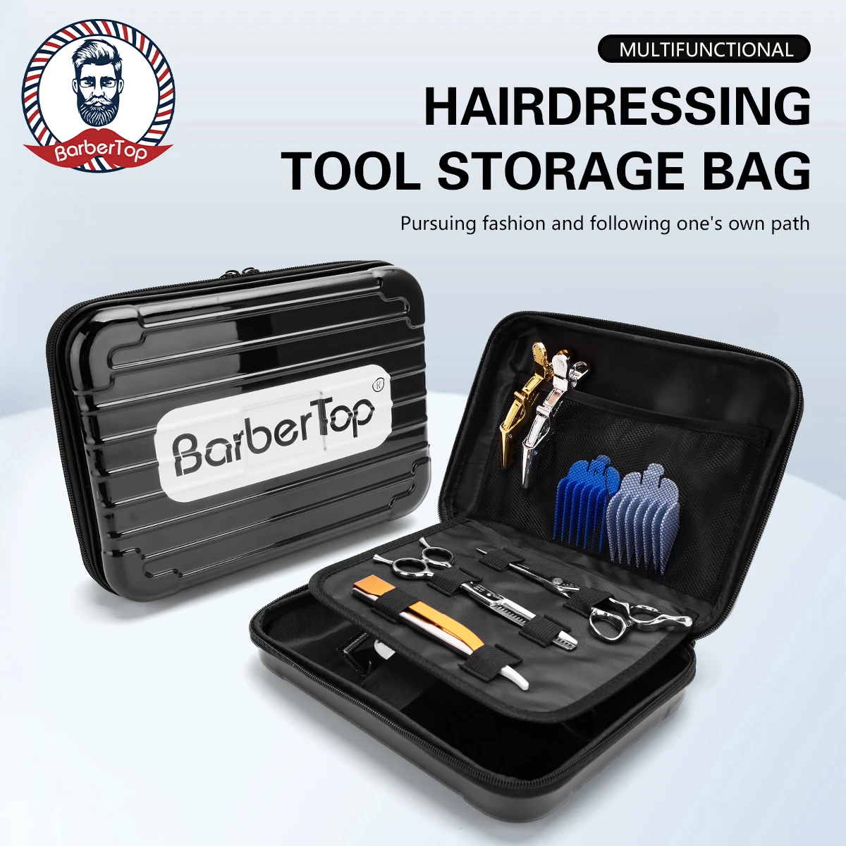 

Large Capacity Barber Haircut Clipper Box Tools Storage Pouch Shockproof Safety Case Hairdressing Scissors Bag Salon Organizer