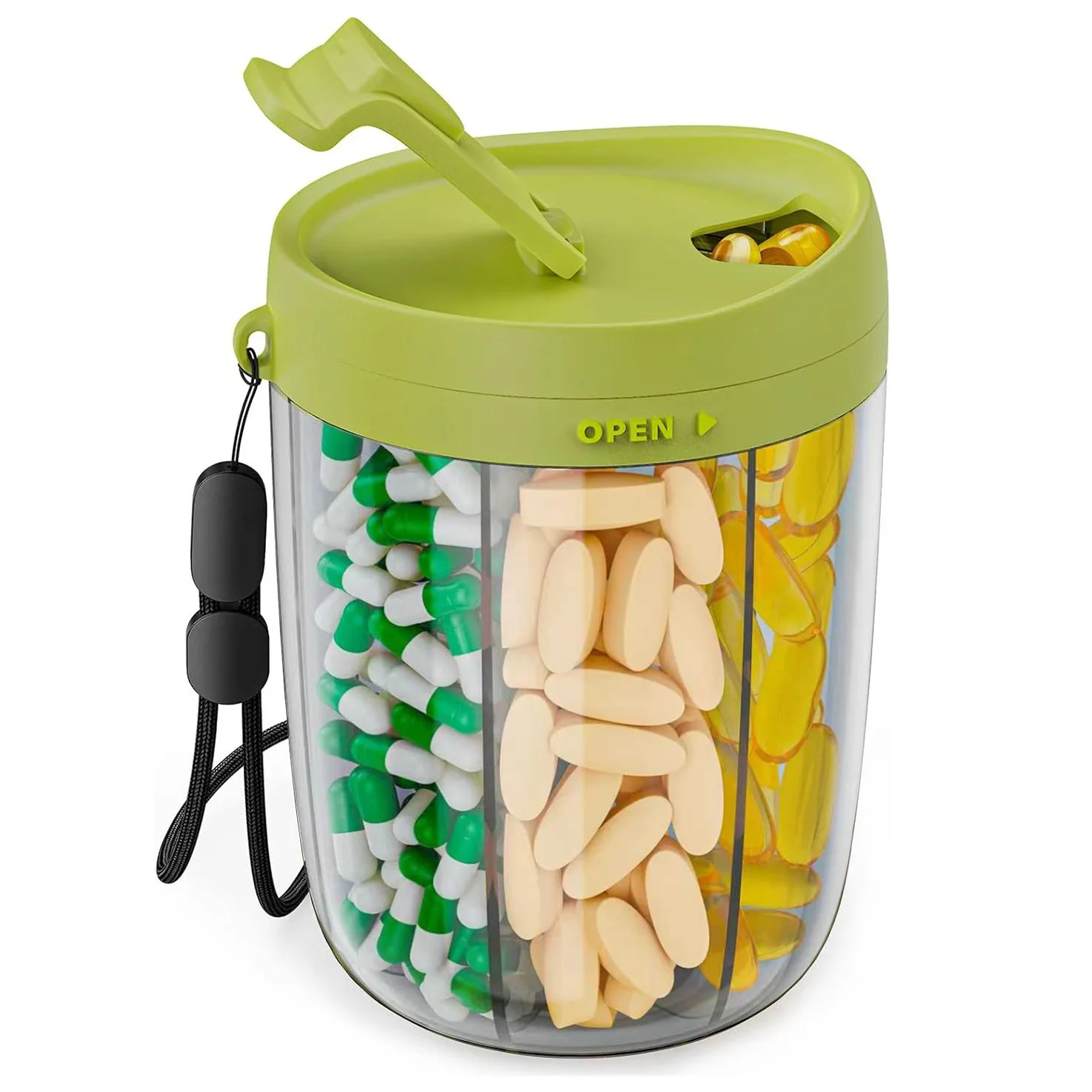 Weekly Pill Organizer and Supplement Storage Container