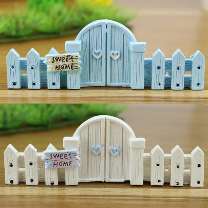 Micro-Paesaggio Recinzione Ringhiere Decorativi Di Legno Recinzione Ornamento Fai Da Te Di Design In Resina Del Mestiere Mini Fairy Garden Cottage Pae