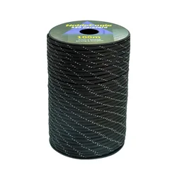 Reflective Tactical Paracord Rope - Durable 7 Strand 4mm for Camping, Tent Setup, Lanyards, and DIY Projects (Fang Black)