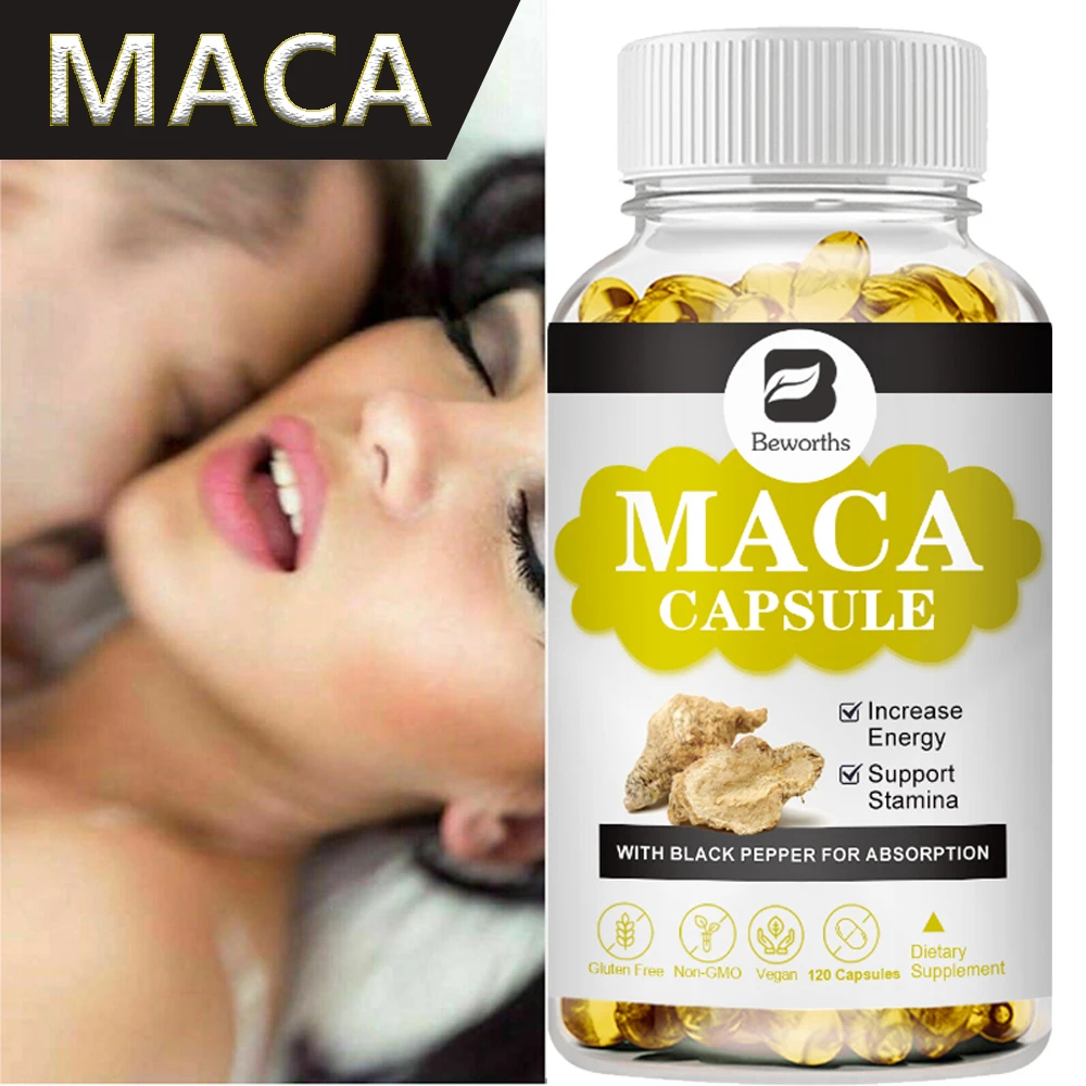 BEWORTHS 120pcs Maca Capsules Enhance Endurance Prolong Strong Erection Supplement Pill Improve