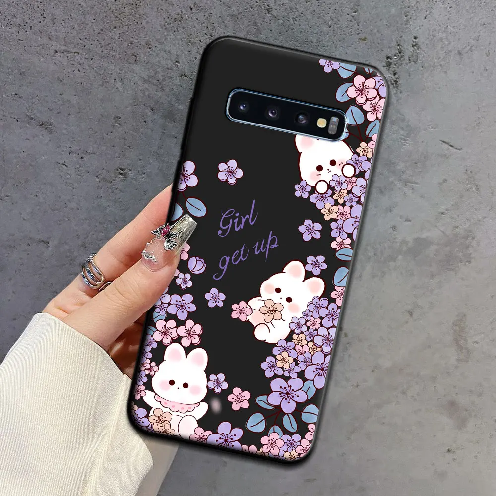 Cute Samsung S 10 Cover Pink Cute Pig Soft Kiss Candy Hand Strap