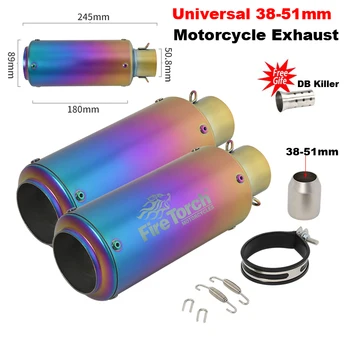 Universal Motorcycle Exhaust Pipe Modify 51MM DB Killer Muffler Escape Moto System For Ninja ZX4R ZX6R DUKE 390 790 CB500 R1 R6