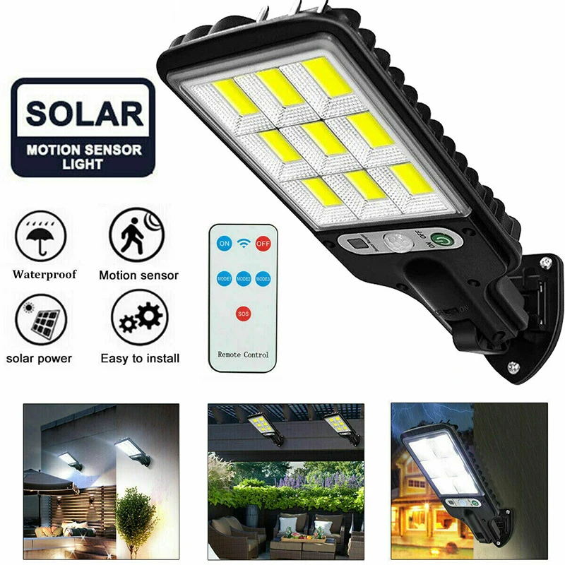 

Brand New Outdoor Solar Street Wall Light Sensor PIR Motion Button Remote Control Radar Induction 3-8M Installation Height