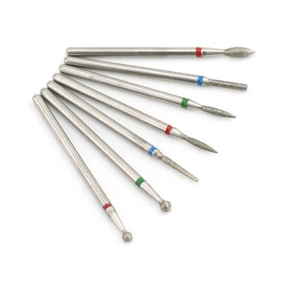7pcs 다이아몬드 네일 드릴 밀링 커터 볼 전기 매니큐어 기계 로터리 버 네일 젤 큐티클 클린 액세서리