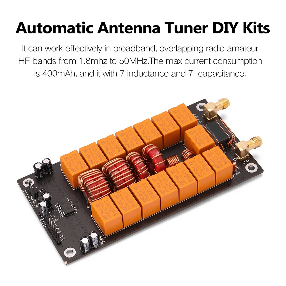 B03B-Mini ATU-100 안테나 튜너 1.8-50Mhz 자동 안테나 튜너 +OLED 펌웨어 프로그래밍 증폭기 수신기