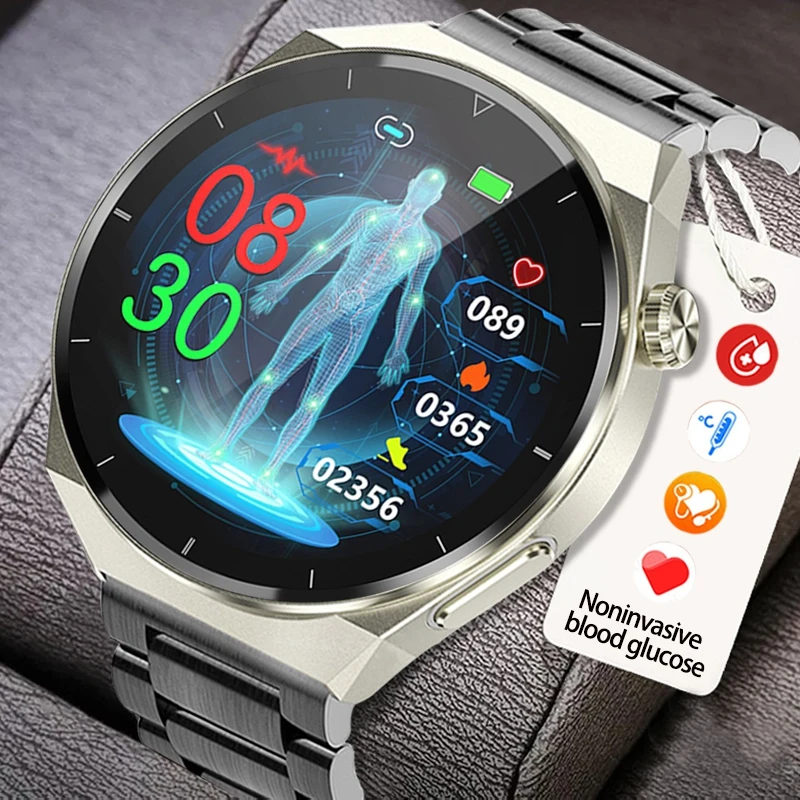 

2023 New ECG+PPG Smart Watch Men Non-Invasive Blood Sugar Blood Oxygen Blood Pressure Monitoring Health Sports SmartWatch