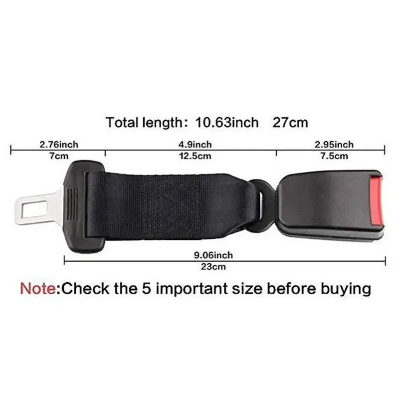 1/2pcs Car Safety Belt 23CM Car Interior Limit Belt Safety Plug-in Belt Bayonet Adjustable Extender Safety Belt Lengthening