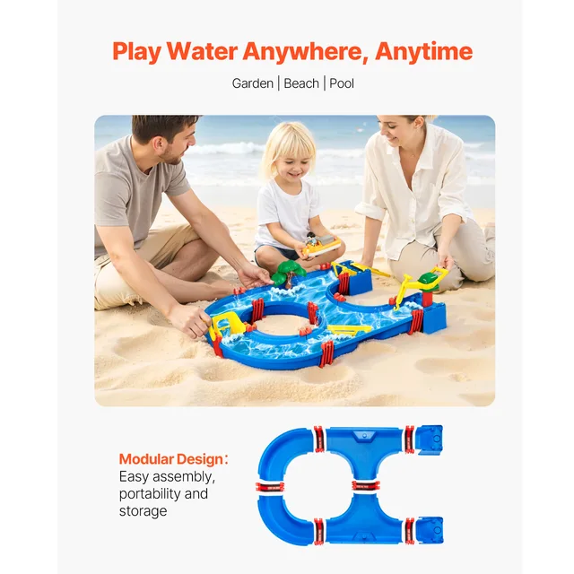 SucceBuy Water Play Table Children's Outdoor Beach Toy with 39PCS Accessories Summer Water Park Playset for Kids Activity