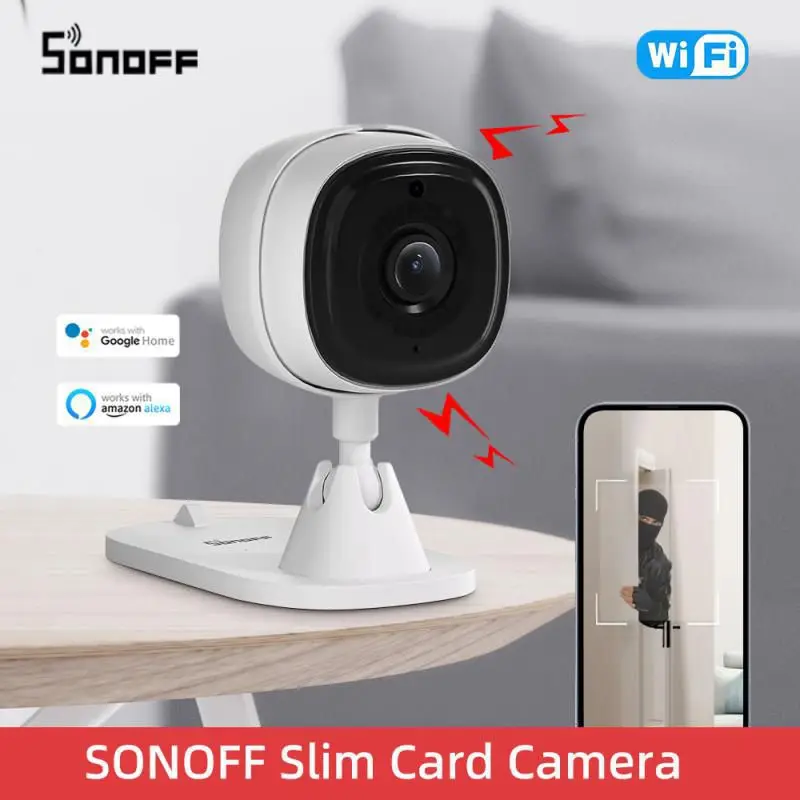

Новая камера SONOFF Slim с Wi-Fi для умного дома, камера видеонаблюдения 1080P HD с сигнализацией движения, двухсторонней передачей звука, связь с приложением Alexa Google Assistant