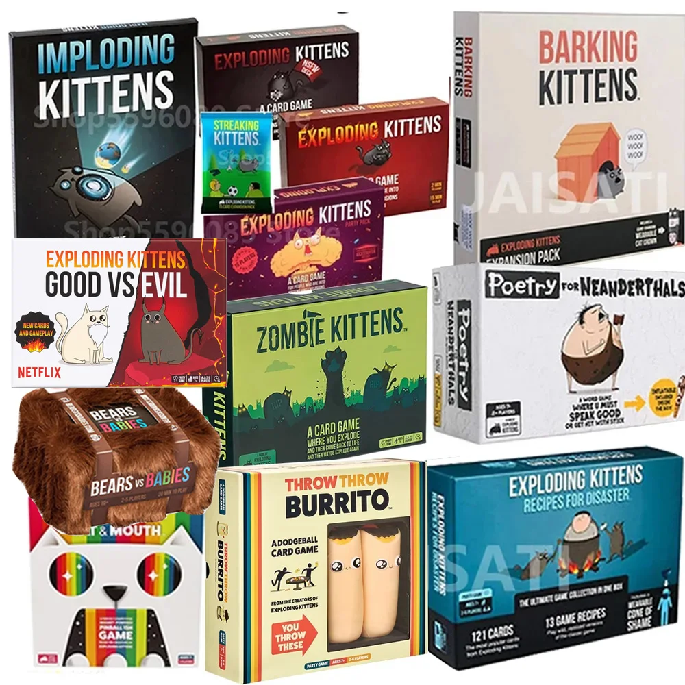 Original Edition Exploding Kittens Nsfw Imploding Kittens Streaking Kittens Barking Kittens Gioco Di Carte Bears Vs Babies Gioco Da Tavolo