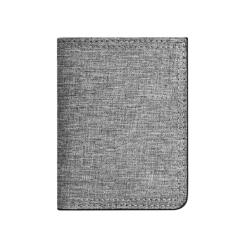 Men's minimalist vertical canvas wallet with multiple card slots, personalized student wallet, ultra-thin folding small wallet