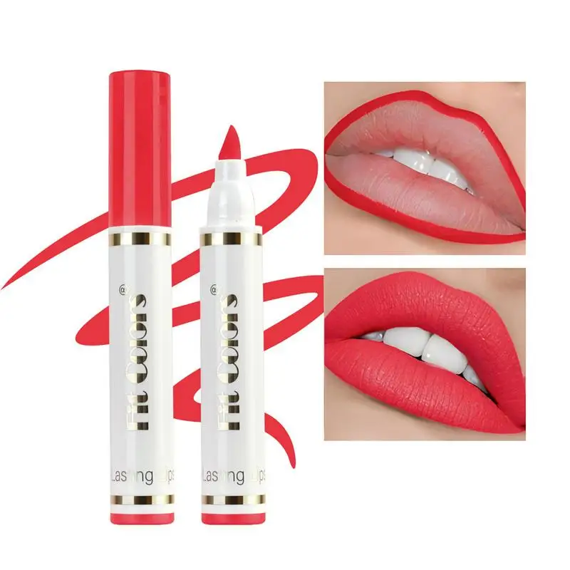Lip Liner Pencil Matte Sexy Red Contour Liquid Lipstick Pencil Waterproof Long Lasting Non-Stick Cup Lip Tinted Cosmetics lip liner lip liner pencil lipliner pencil lip stain