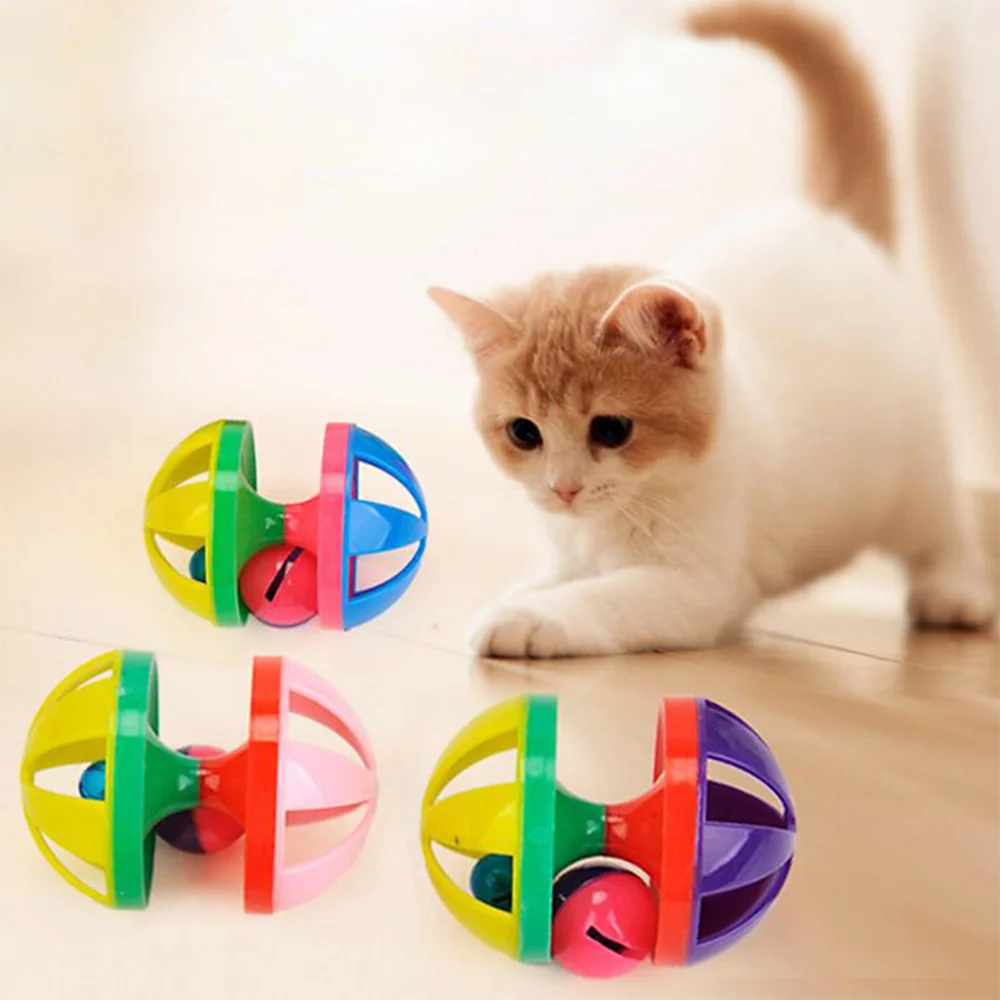 Cat Toys For Cats Ball With Bell Ring Playing Chew Rattle Scratch