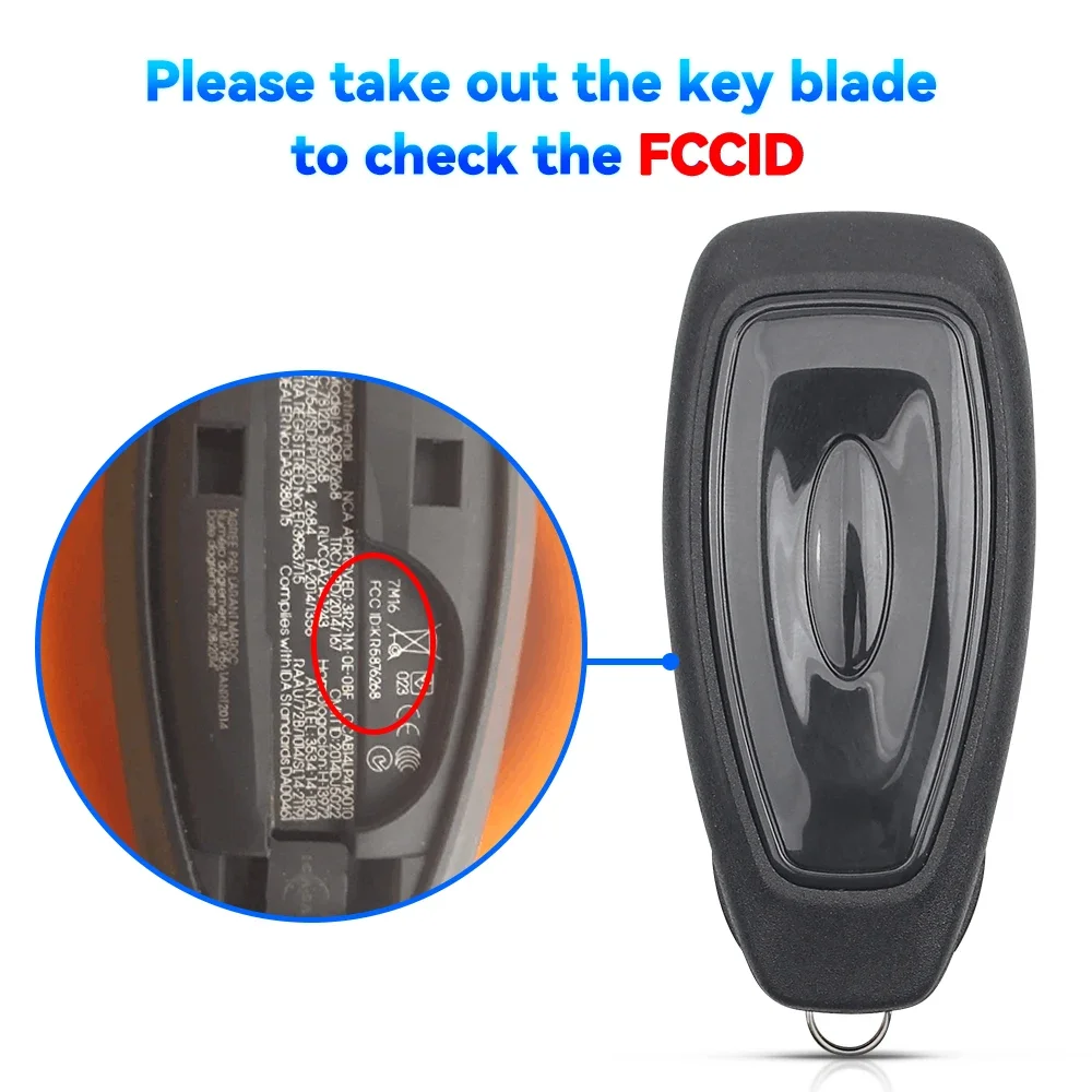 KEYYOU KR55WK48801 Smart Remote Key Keyless for Ford Focus C-Max Mondeo Kuga Fiesta B-Max 433/434Mhz ID83 Chip
