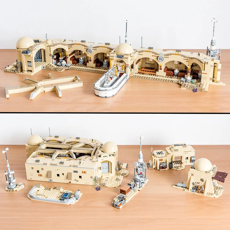 Miniso3187pcs Mos Eisley Cantinai 빌딩 블록 벽돌 모델, 남아용 75290 건설 세트와 호환 가능, 생일 선물
