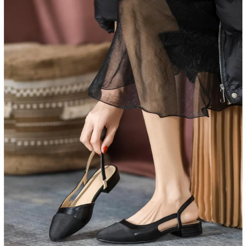 Summer new women's color blocked sandals Women NonSlip slipper Soft soled Leisure flat Comfort Low Heel Femme Thick Bottom Shoes