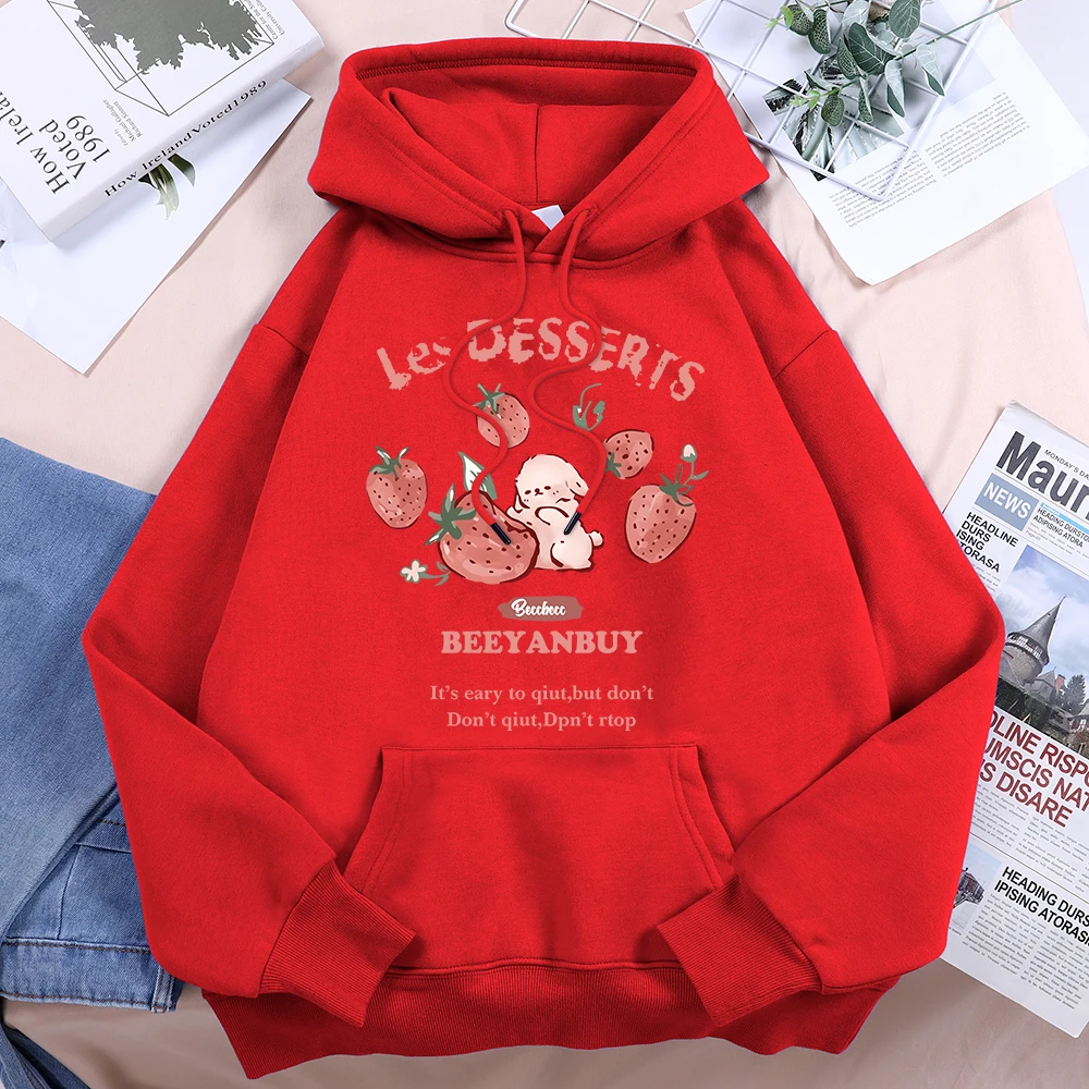 Pink Rabbit'S Les Desserts Print Sweatshirts Women'S Fashion Sportwear Unisex Stylish Sweatshirt Streetwear Everyday Top 4