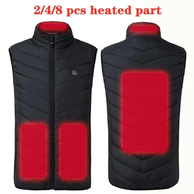 17/11 Places Heated Vest Men Women Usb Heated Jacket Heating Vest Thermal Clothing Hunting Vest Winter Heating Jacket 2/4/8 pcs heating part