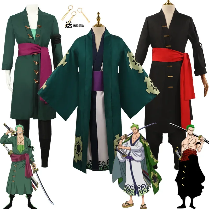 

Roronoa Zoro Cosplay Kostuum Anime Eendelig Zoro Kleding Set Kimono Volwassen Kerst Halloween Feest Cosplay Rekwisieten Cadeau