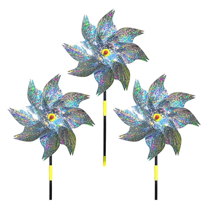 

Ветряные мельницы, репелленты для птиц, отражающие ветряные мельницы для фруктов и сада, отражающие ветряные мельницы, репелленты для птиц, отражающие ветряные мельницы, 3 шт.