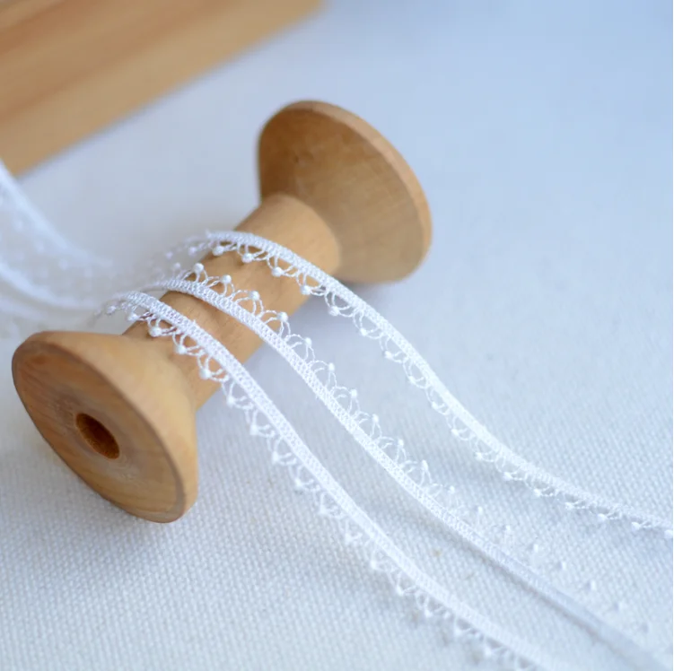 Lace Ribbon Vintage Embroidered Edge Trim Wedding Applique DIY Sewing Craft 2 Meters 6mm lace ribbon lace sewing supplies lace sewing accessories lace accessories lace decoration lace garment accessories