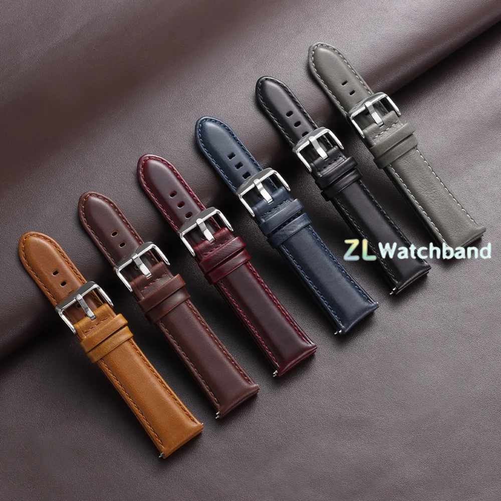 Vintage Genuine Leather Watchband - Quick Release Bracelet Universal Wristband