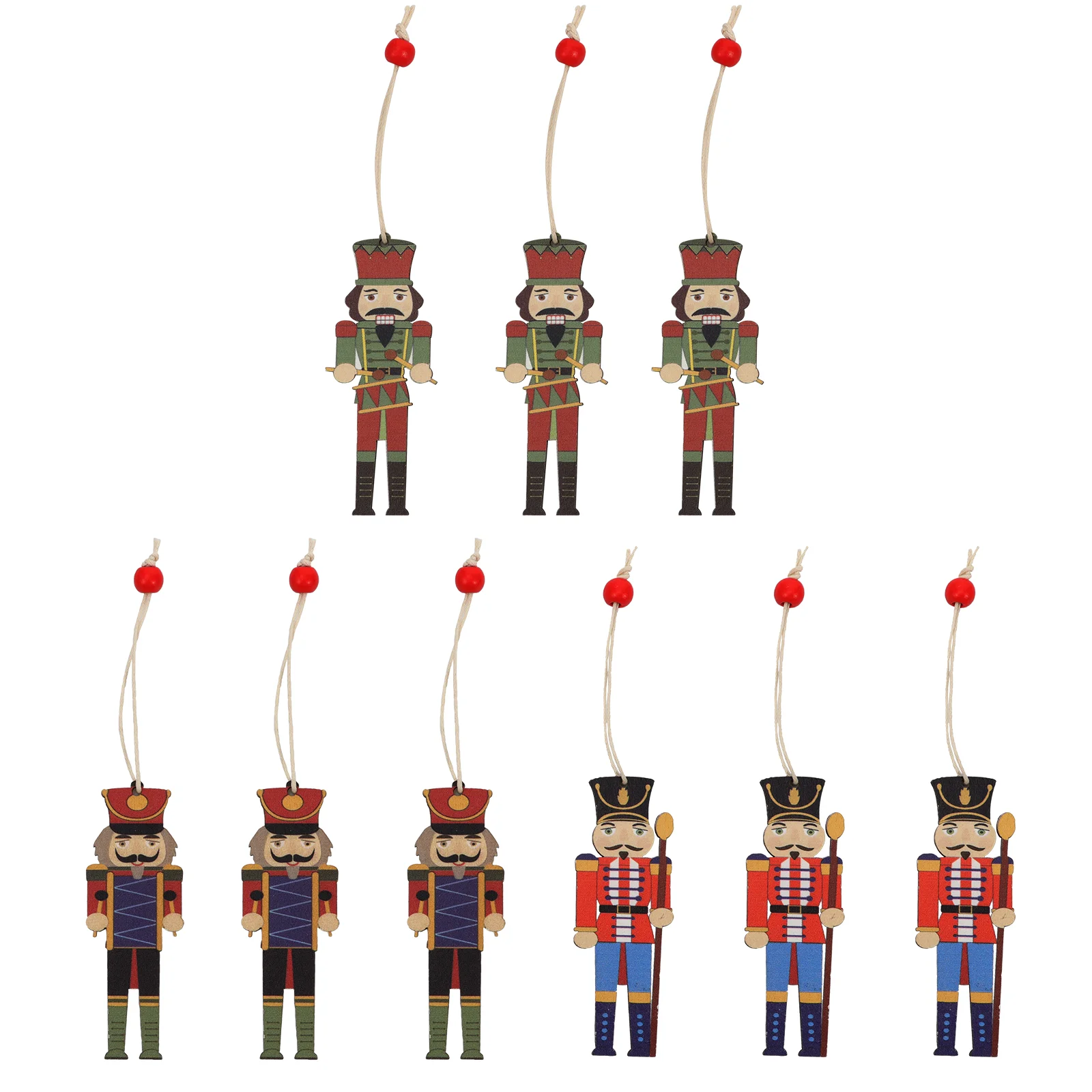 

9 Pcs Christmas Tree Accessories Hanging Wooden Chips Ornaments Walnut Fireplace