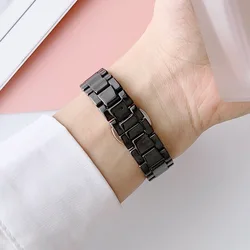 Elegant Ceramic Band Strap for Smart Wristbands - Premium Replacement Watchband for Men & Women (Black 3)