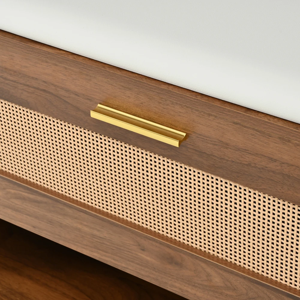 Modernes Kleiderschrank-Set mit Spiegel und LED-Beleuchtung, 6 goldene Haken + Schuhschrank + Sitzbank, Kleiderschrank mit oberem Ablagefach – Detail 24