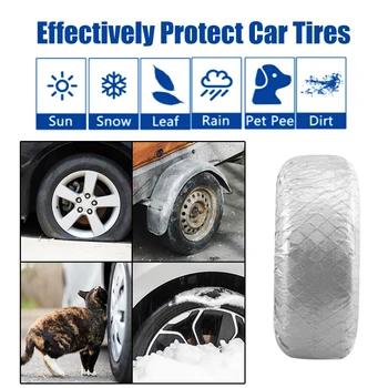 Car Tire Covers For RV Truck Camper Trailer Universal Vehicle Wheel Protector Car-Styling 27-29 inch Tyre Storage Bag 4 Pcs 3