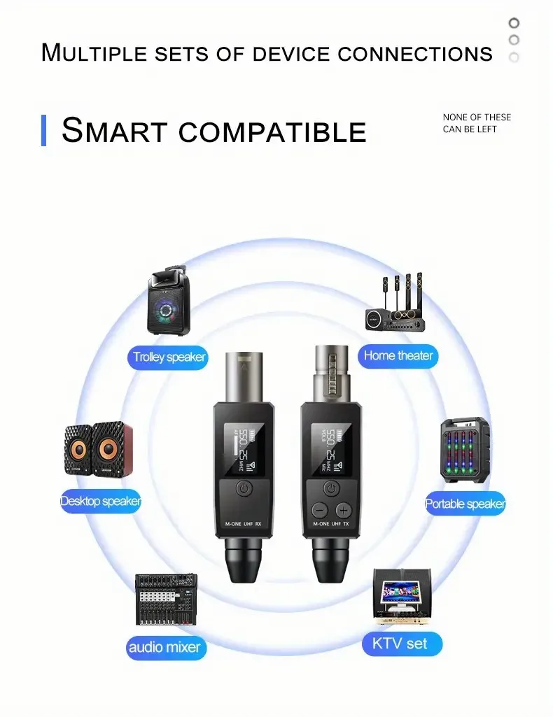 Système Micro Sans Fil UHF LIWEARE - Émetteur/récepteur XLR, 20 Canaux, Portée 30-50 M, Pour Sono PA - 13