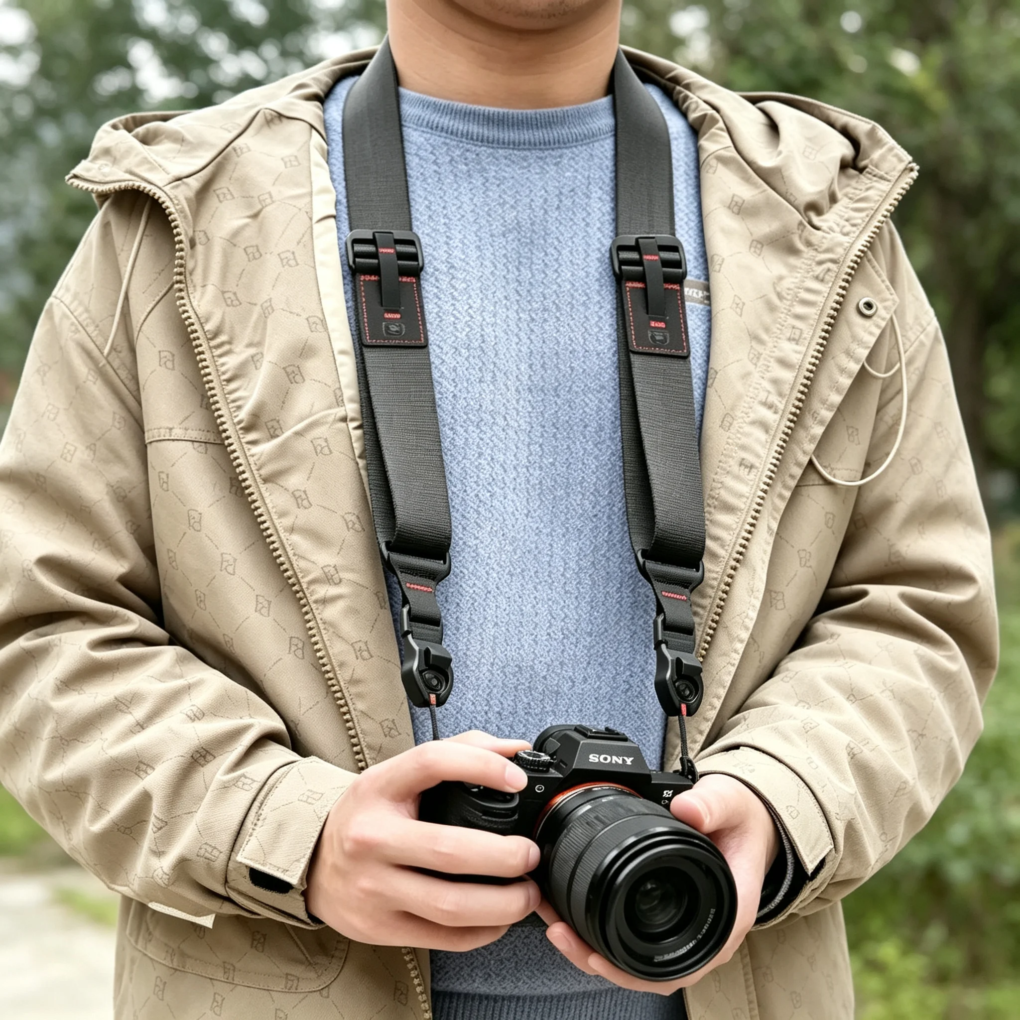  캐논 니콘 후지 DSLR 미러리스 카메라용 퀵 릴리스 숄더 스트랩 - PD 시스템 호환, 조절 가능 및 편안함
