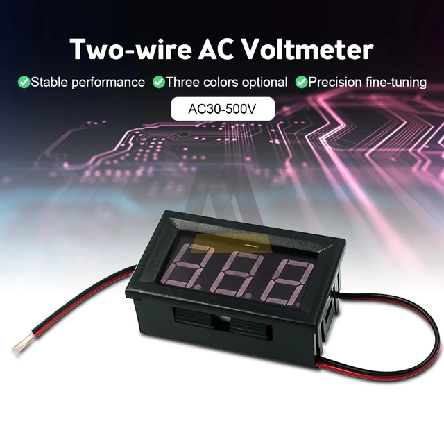 Acquista AC 70-500V 0.56 LED Digital Voltmetro Tester di Tensione Volt  Strumento Strumento 2 Fili Rosso Verde Blu Display 110V 220V FAI DA TE 0.56