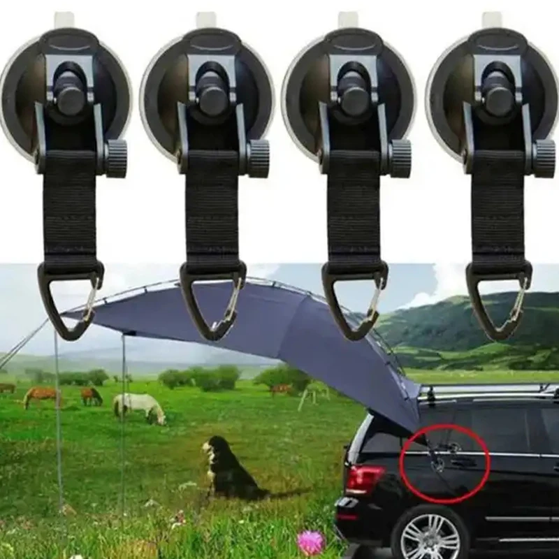 4Pcs Tarp Anchor Car Side Tendalino Outdoor Camper Gear Tool Accessori Da Campeggio Newvacuum Ventosa Accessori Per Auto Tenda Da Campeggio