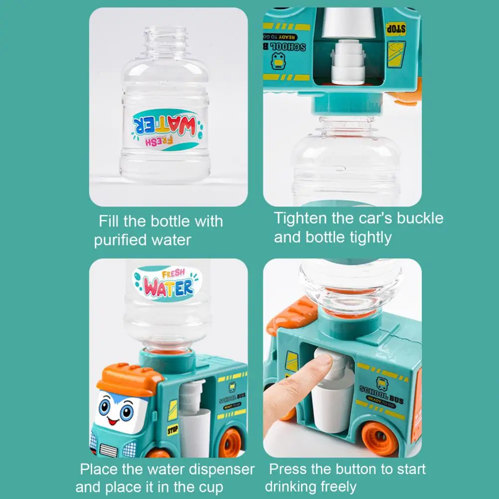 

Popular Cute 2 in 1 Children Small Water Dispenser Bus Kids Gift Water Dispenser Toy Mini Water Dispenser Bus