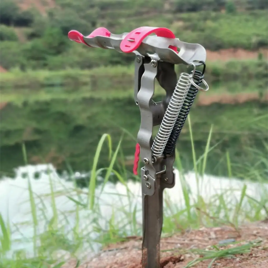 Automatic Spring Fishing Rod Holder, Stainless Steel Folding Rod