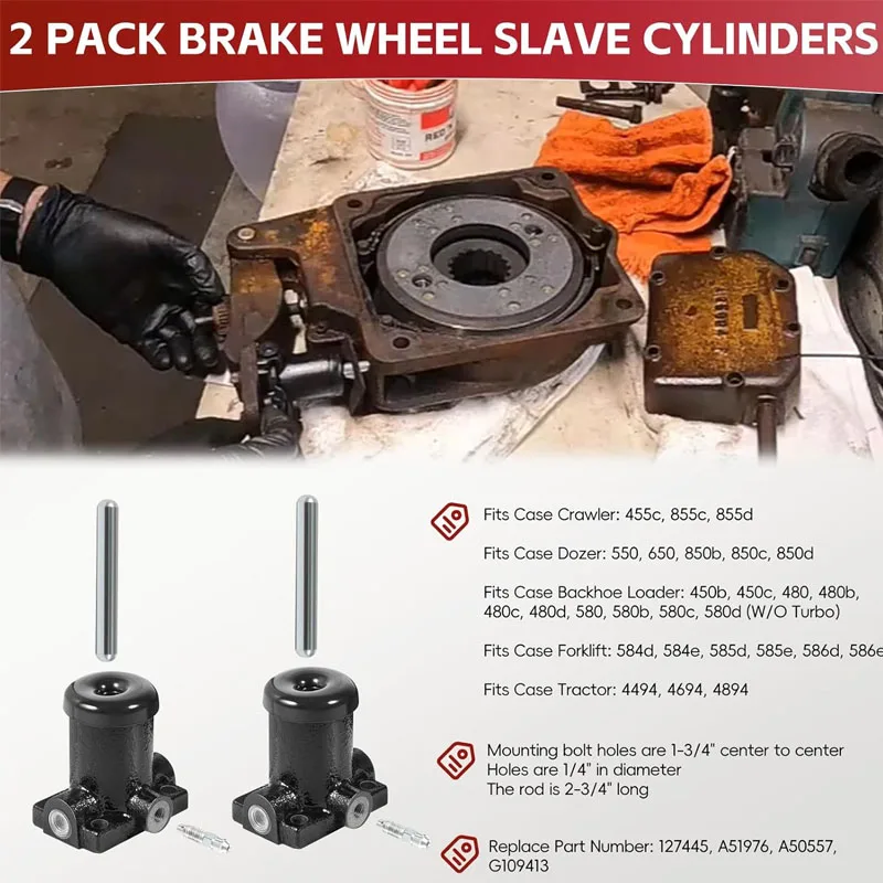 #A51976 ,#L25419 Brake Masters & Slave Cylinders Kit For Case Backhoes 430 450 450B/C 480 480B/C/D 580 580B/C 850B/C/D 855C