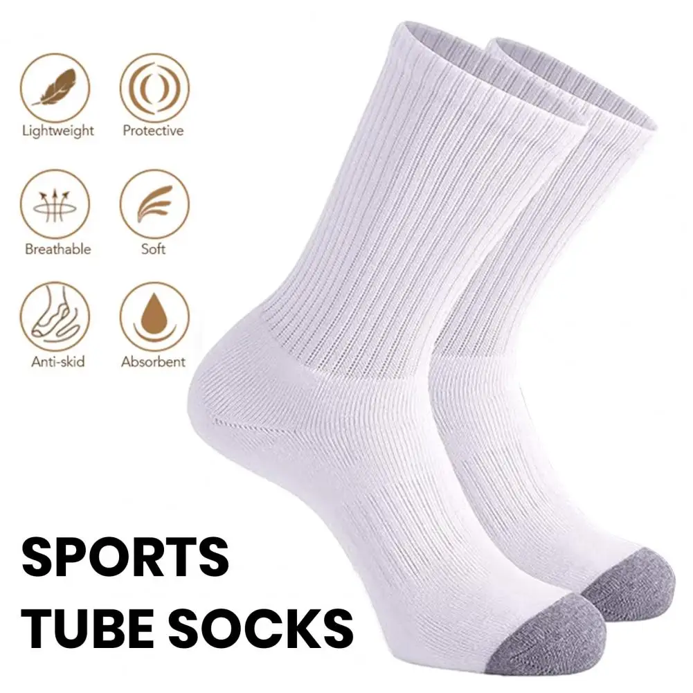 

Mid-calf Socks High Elasticity Unisex Basketball Socks Warm Anti-slip Moisture-wicking Men Elastic Socks