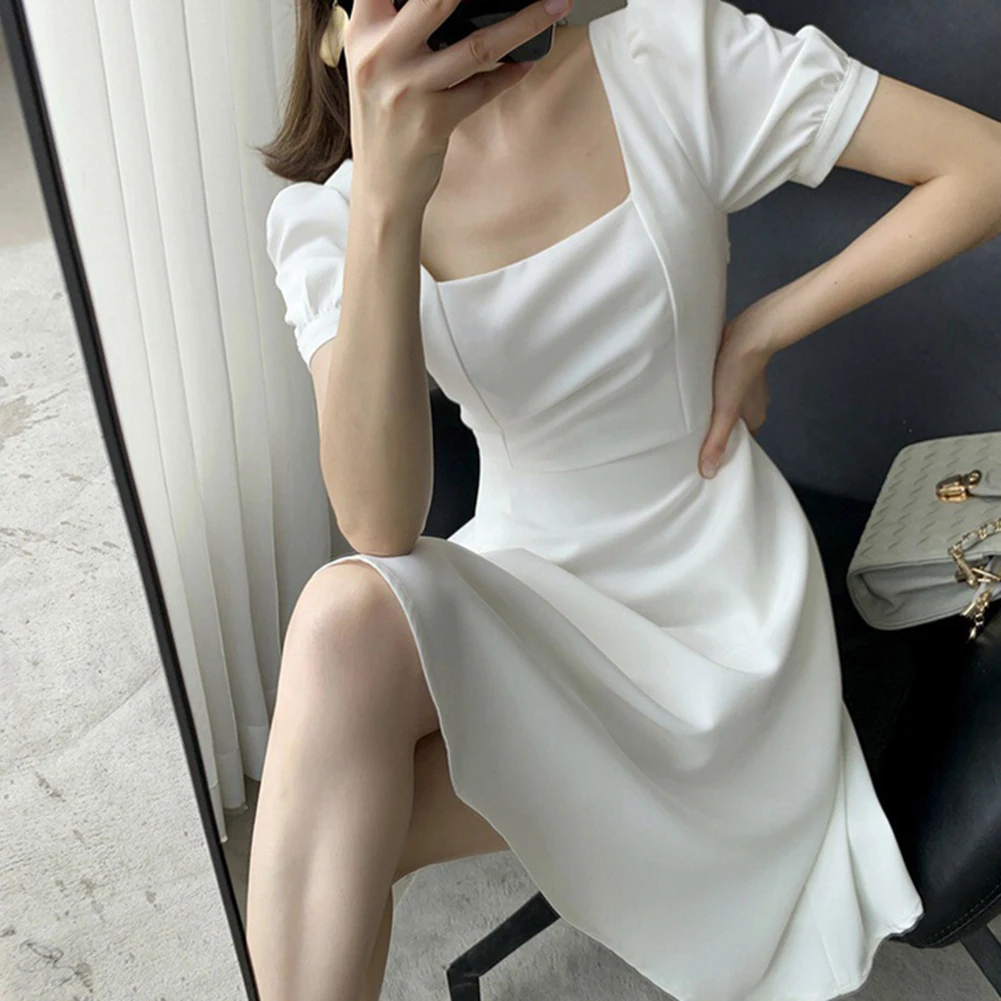 

Women Dress Dress A Line Dress Beach Vest Square Neck Summer Wedding Women Elegant Dress For Women High Quality