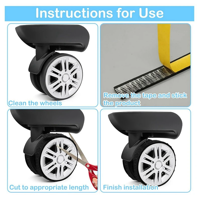 【Flash Sale】16Pc Luggage Wheel Covers, Silicone Luggage Cover Protector Suitcase Wheel Covers, Silent Protection Compart