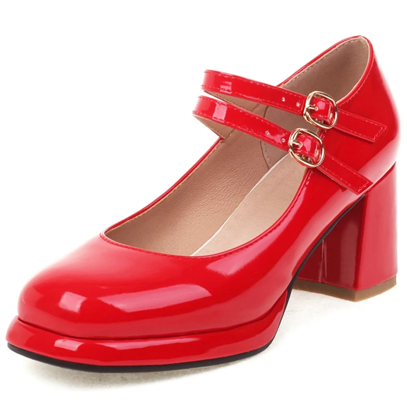 Décolleté Da Donna Con Tacco A Blocco In Camoscio Lilla Stile Mary Jane Quotidiano Strass Fibbia Tacco Grosso Punta Quadrata Elegante Vintage Finta Pelle Scamosciata Fibbia Nero Rosa Rosso P18834761