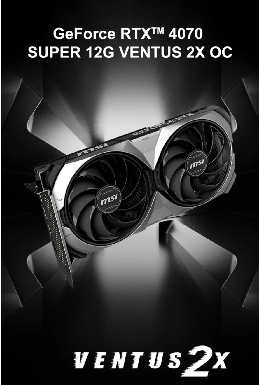 Description Picture 2 of itemMSI RTX 4070 SUPER 12G VENTUS 2X OC Graphics Card rtx 4070 rtx 4070 super GDDR6X 192Bit 12GB Video Card GPU placa de vídeo