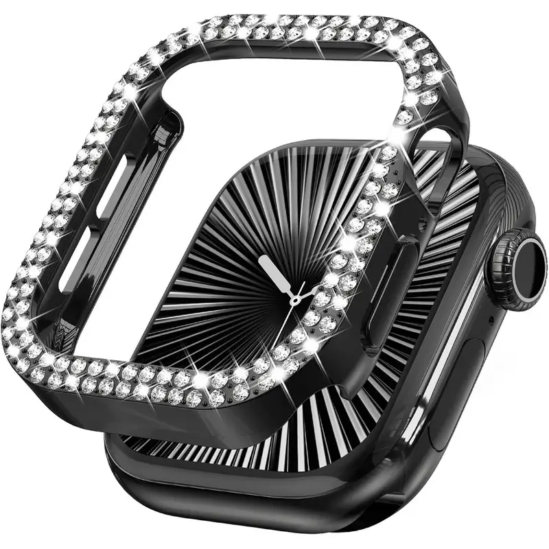 Bling Diamond Hollow Case for Apple Watch 46mm 42mm 40mm 41/44/45/49/41mm for iWatch Series 11 10 9 8 7 6 5 4 3 Protector Cover - Image 10