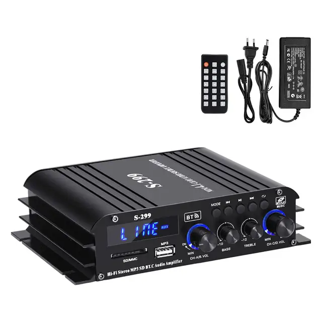 HIFI 미니 디지털 오디오 앰프, 4.1 채널 출력, 알루미늄 합금, 내구성이 뛰어난, 원격 제어 기능