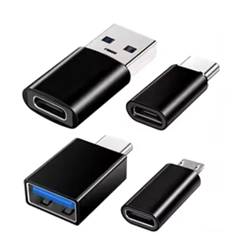 4개 USB to USB C 어댑터 세트, USB C to USB 3.0 OTG 및 마이크로 USB to USB C (맥북 프로, 삼성 갤럭시 노트북 등)