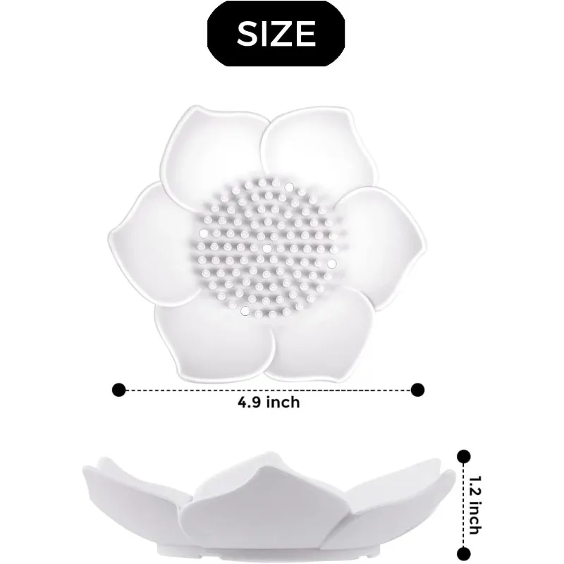 Lotus Shower Steamer Tray, Silicone Soap Rack, Drainage Bathroom Accessories Counter, Small, Practical Convenient for Home Use