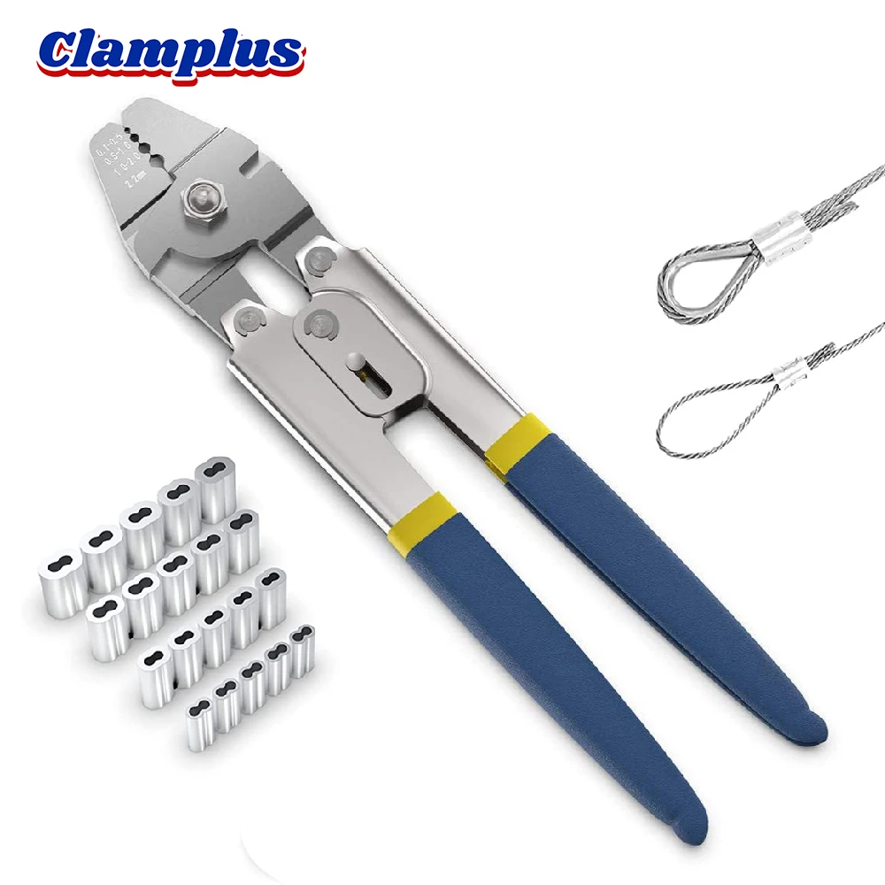 Wire Rope Crimping Plier 4 Sizes Aluminum Ferrules-Accommodates Cables ...