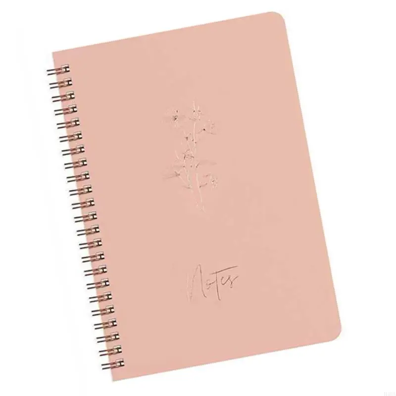 H3CA Twin Coil Binding Notebook 120 Pages 100gsm Lined Paper for Writing College Ruled Note Book Journal for Women Men